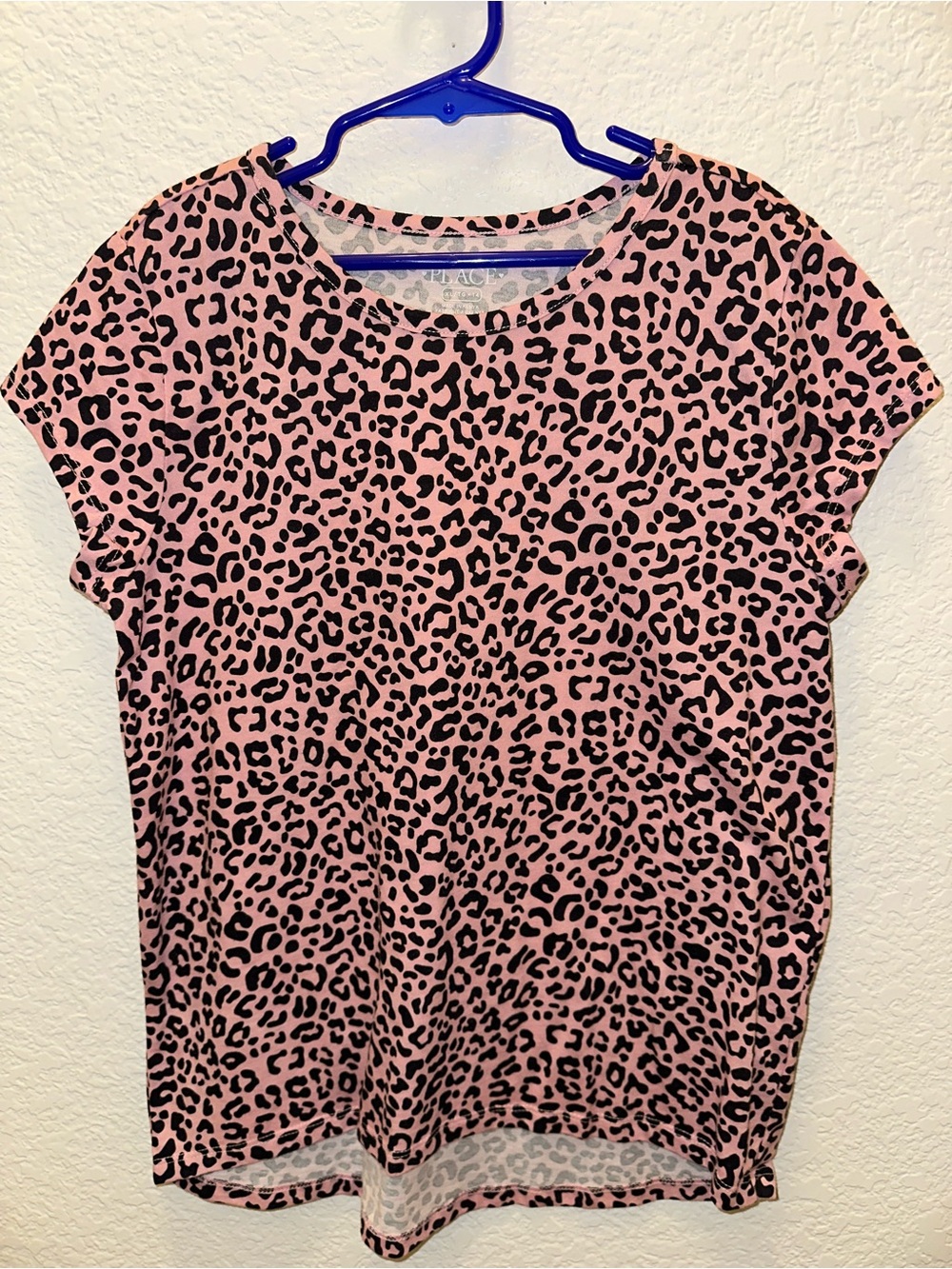 The Children’s Place Girls XL 14 Pink Leopard Print Tee NWOT